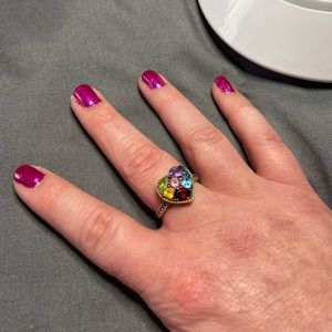 Rainbow Effy Heart Ring